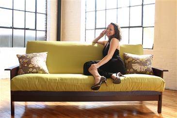 White Lotus Home Green Cotton Futon with Fire Retardant White Lotus Home Green Cotton Futon with Fire Retardant