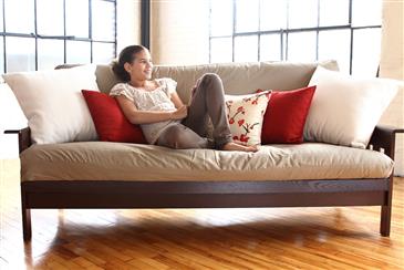 White Lotus Home Green Cotton and Latex Futon without Fire Retardant White Lotus Home Green Cotton and Latex Futon without Fire Retardant
